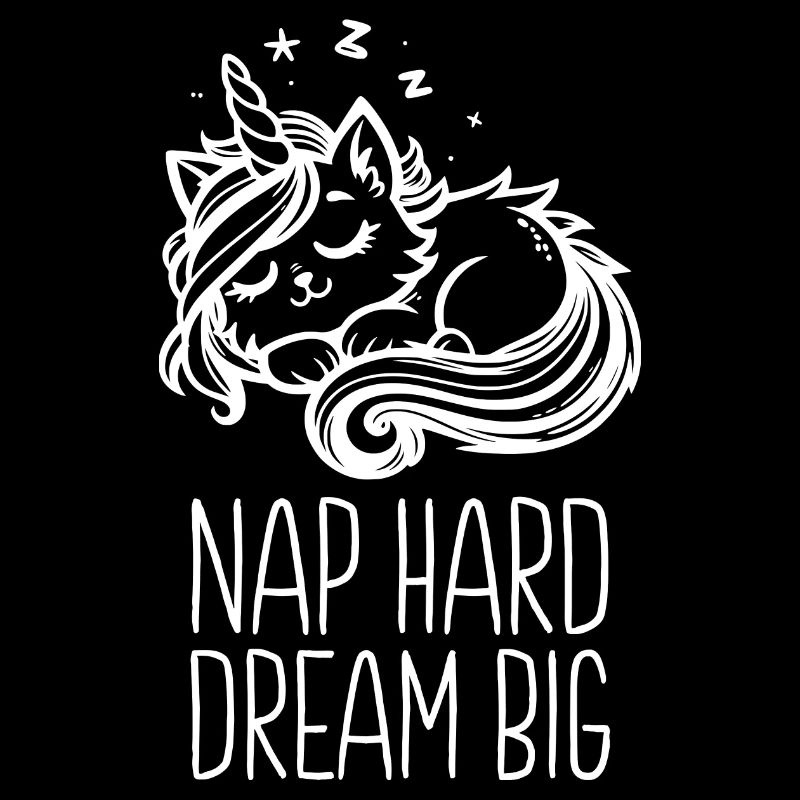 Nap Hard Dream Big Sleeping Unicorn Cat