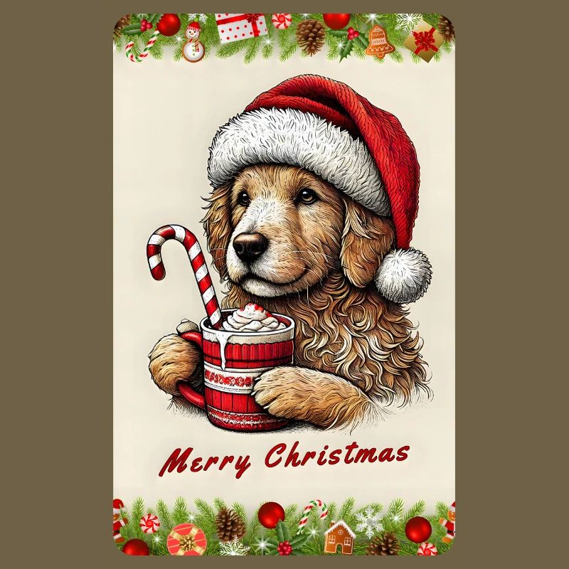 Chiot de Noël au chocolat chaud