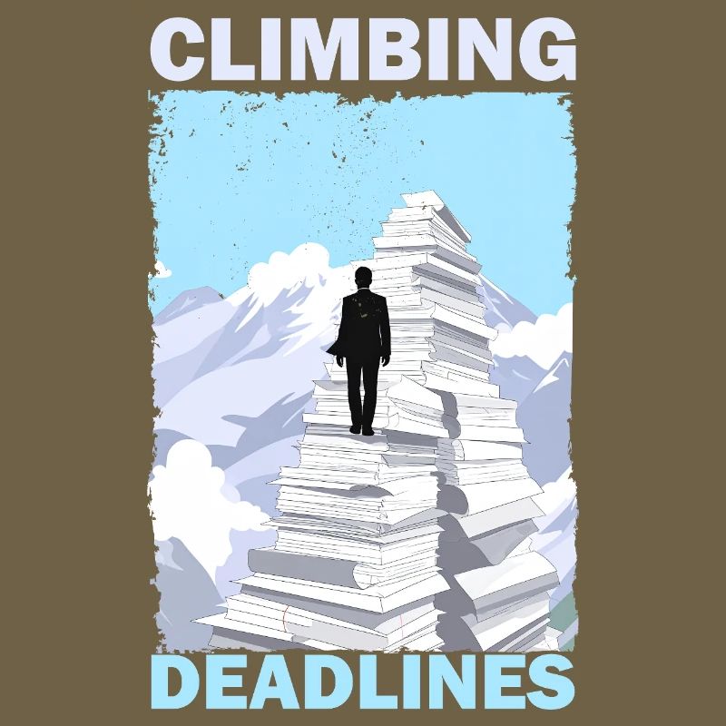 Climbing Deadlines – Funny Office Workload Mountai
