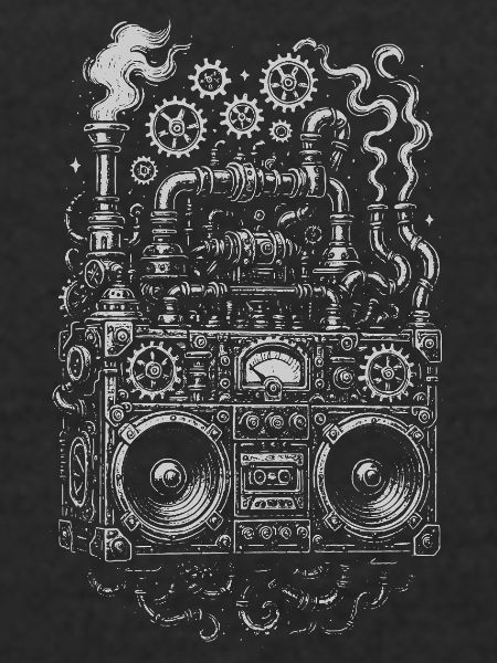 Steampunk Ghettoblaster-Zahnräder