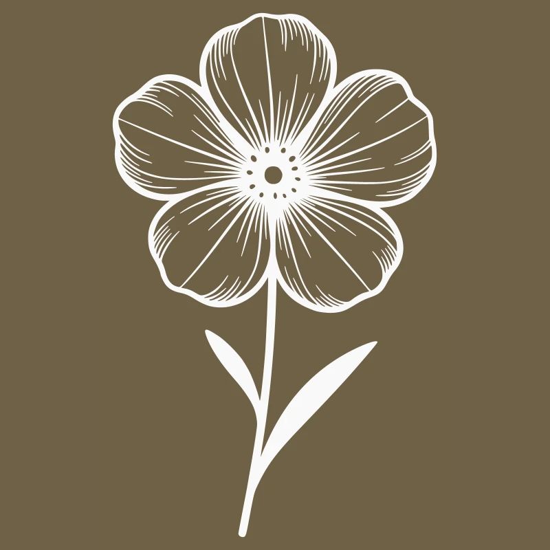 Weisse grafische Blume - Farbe variabel