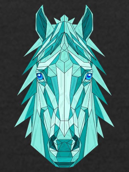Geometrisches Pferd: Teal Prisma