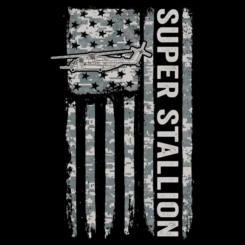 Super Stallion Hubschrauber mit amerikanischer Fla