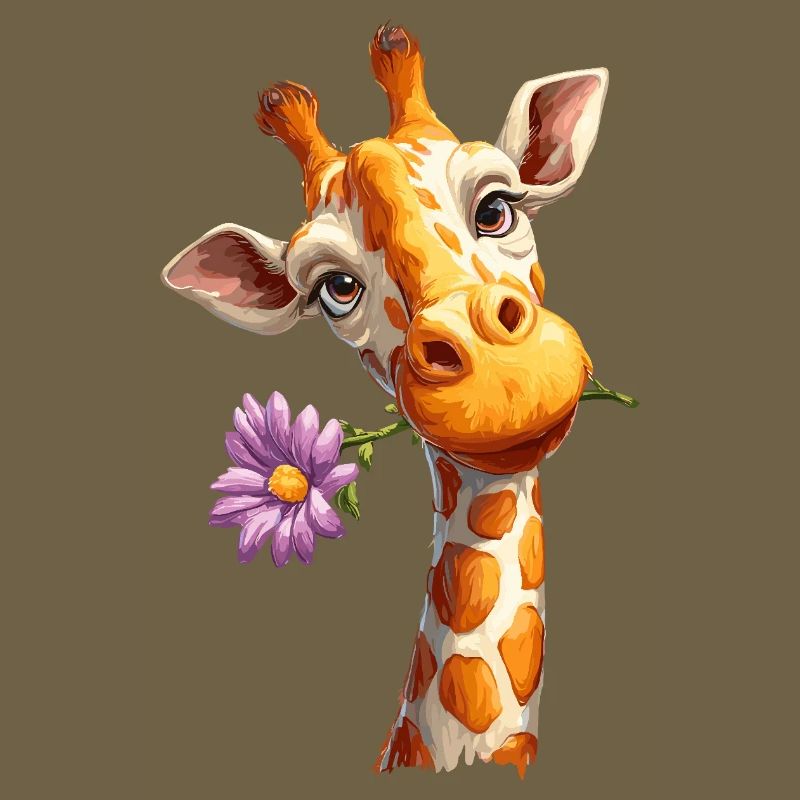 Giraffe mit Blume