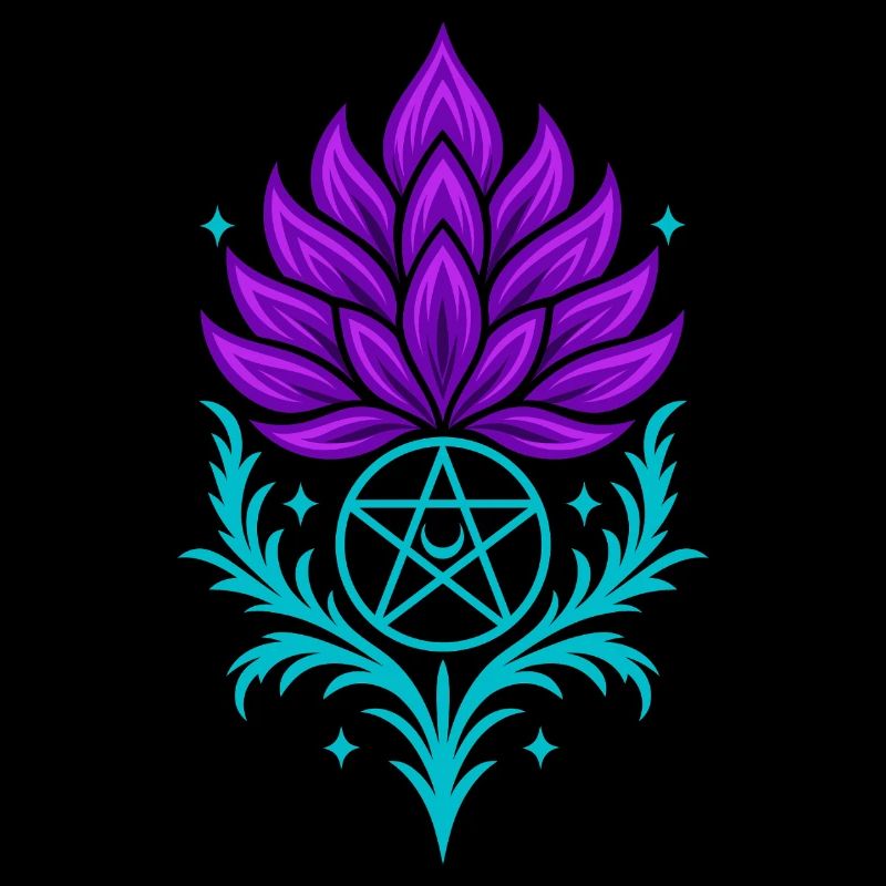 Distel mit Pentagramm - Spirituelles Symbol
