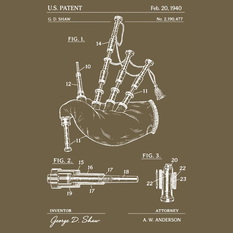 T-shirt médiéval design de plan de cornemuse