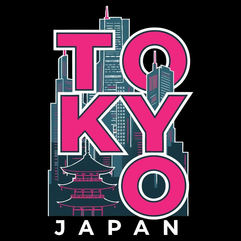 Tokyo Japan Skyline Retro