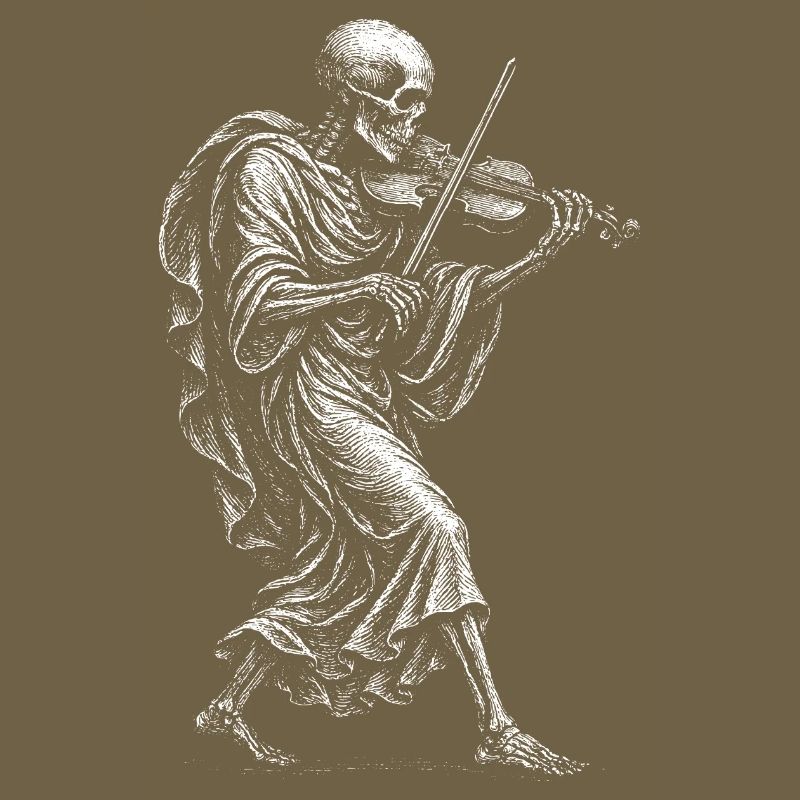  Skeleton playing the violin