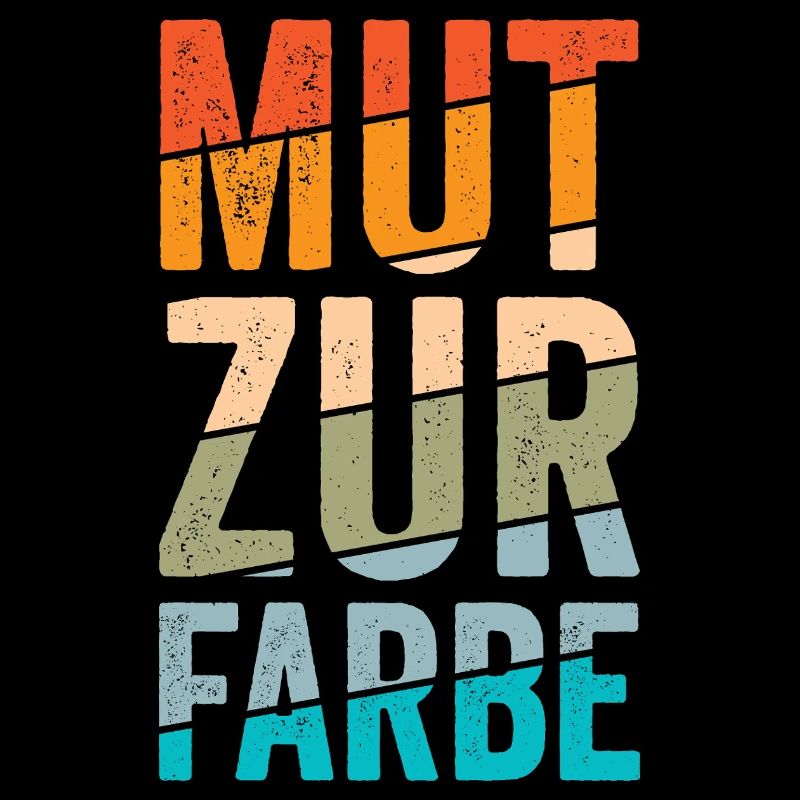 Mut zur Farbe Retro-Blockschrift