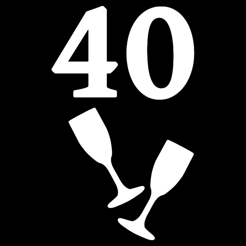 Geburtstagsshirt, 40 sektgläser silhouette
