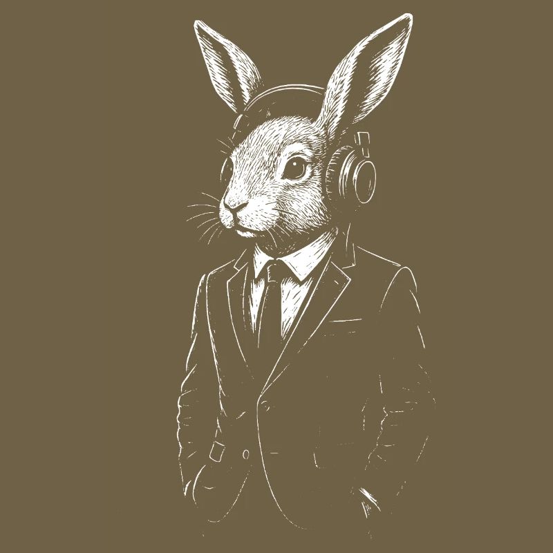 Jazz Rabbit im Anzug mit Kopfhörern