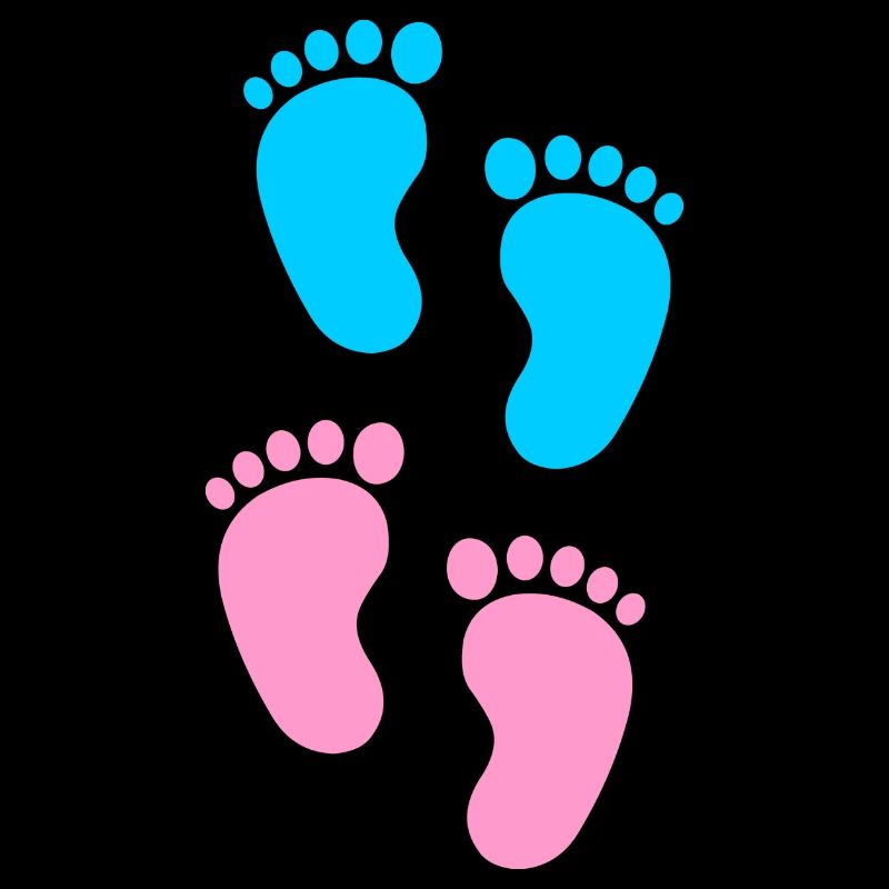Empreintes de bébé bleues et roses
