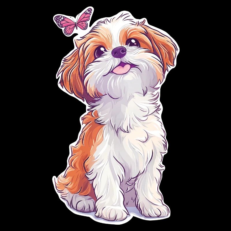 Shih Tzu et papillon