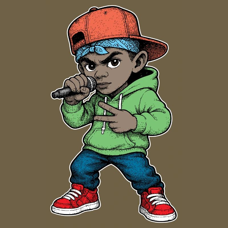 Junger Rapper-Junge mit Mikrofon