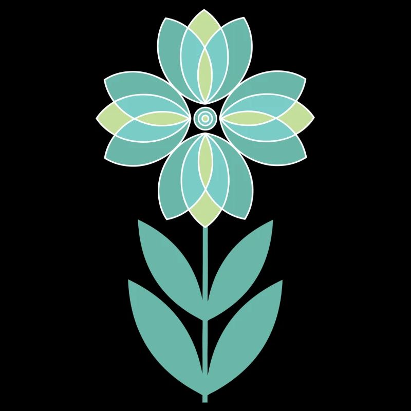 Grüne Mid-Century-Blume
