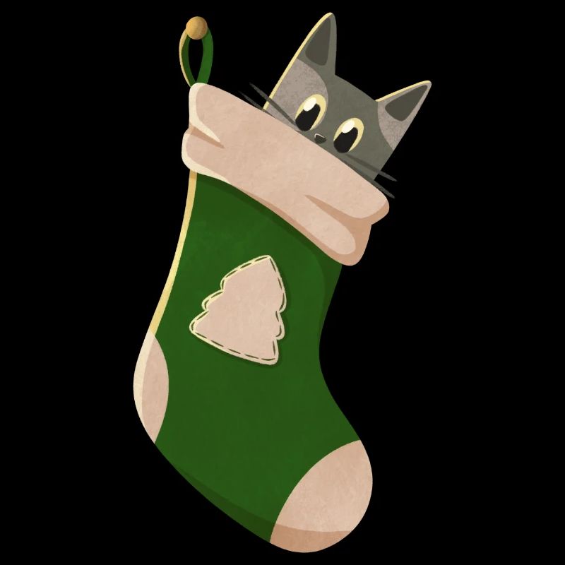 Chat gris en botte verte
