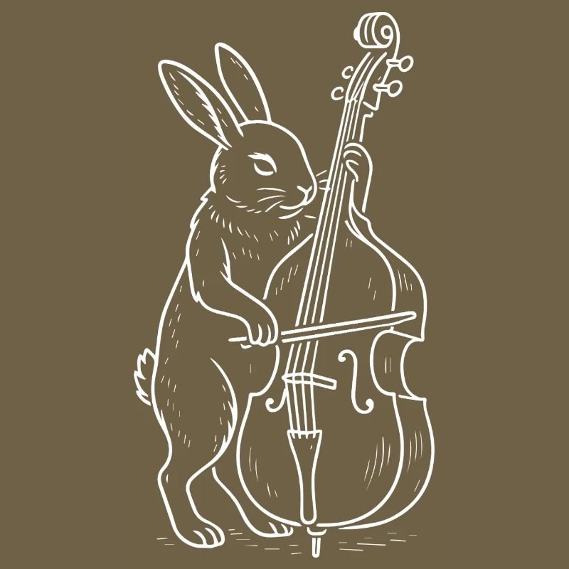 Rabbit joue de la contrebasse