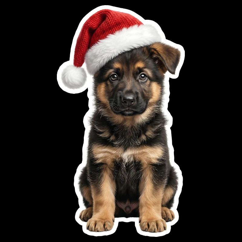 Treuer Schaeferhund Welpe als Weihnachtshelfer