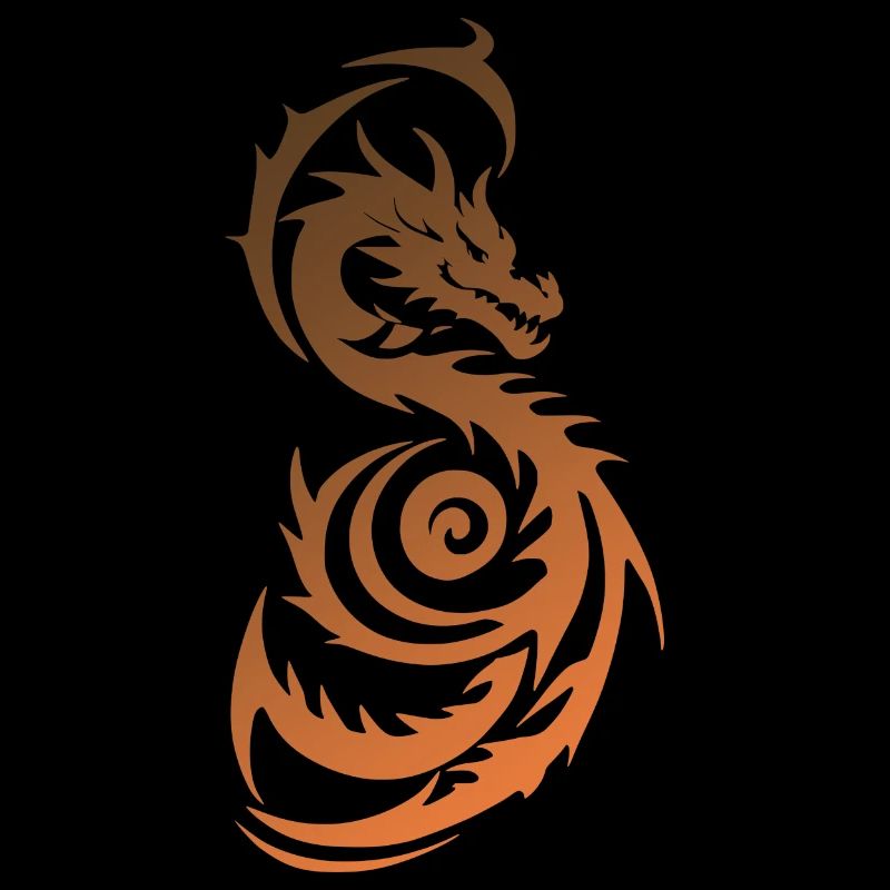Oranger Tribal Fantasy Drache