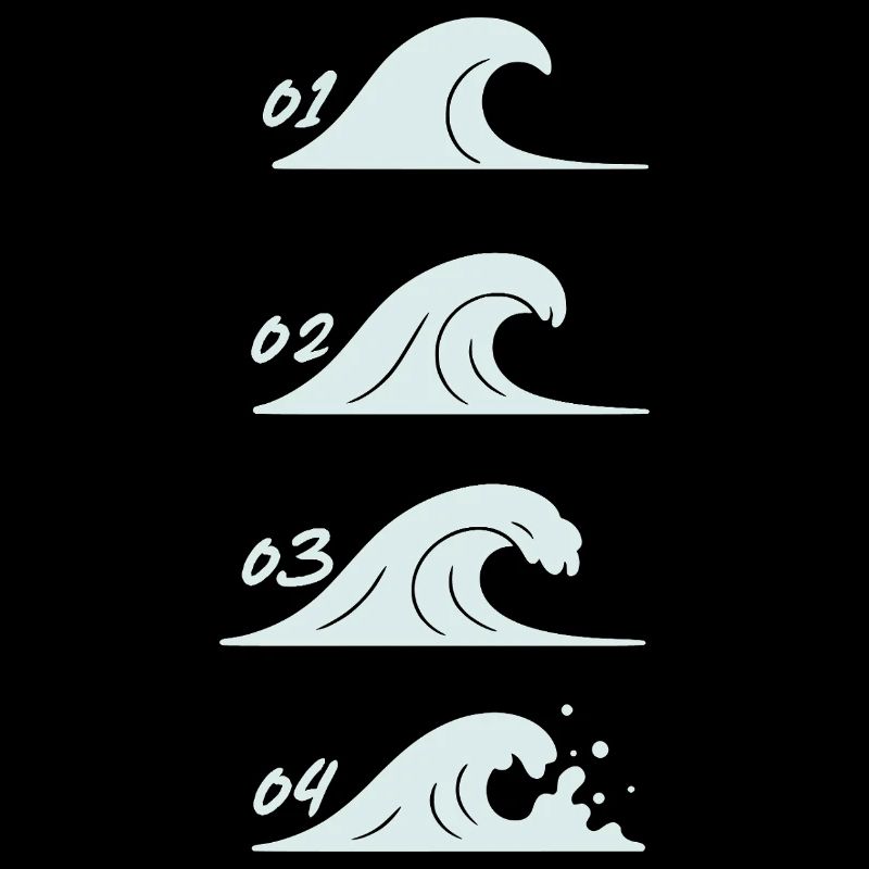 Minimalist Waves Illustration Sea