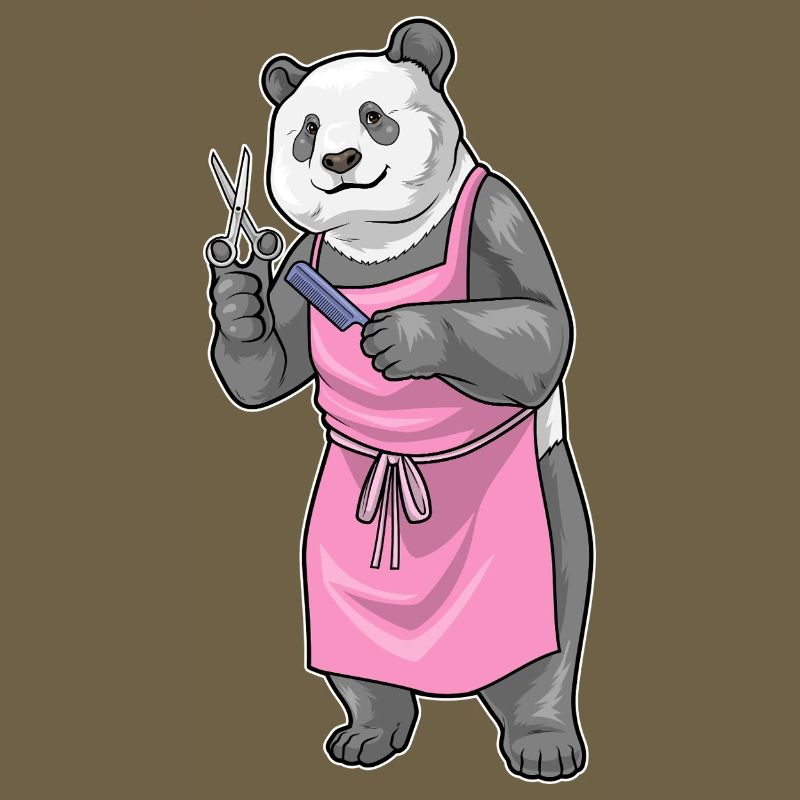 Panda Coiffe Ciseaux Peigne