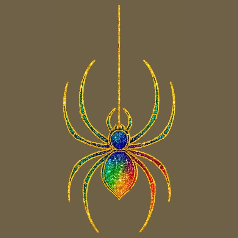 Rainbow Glitter Spider