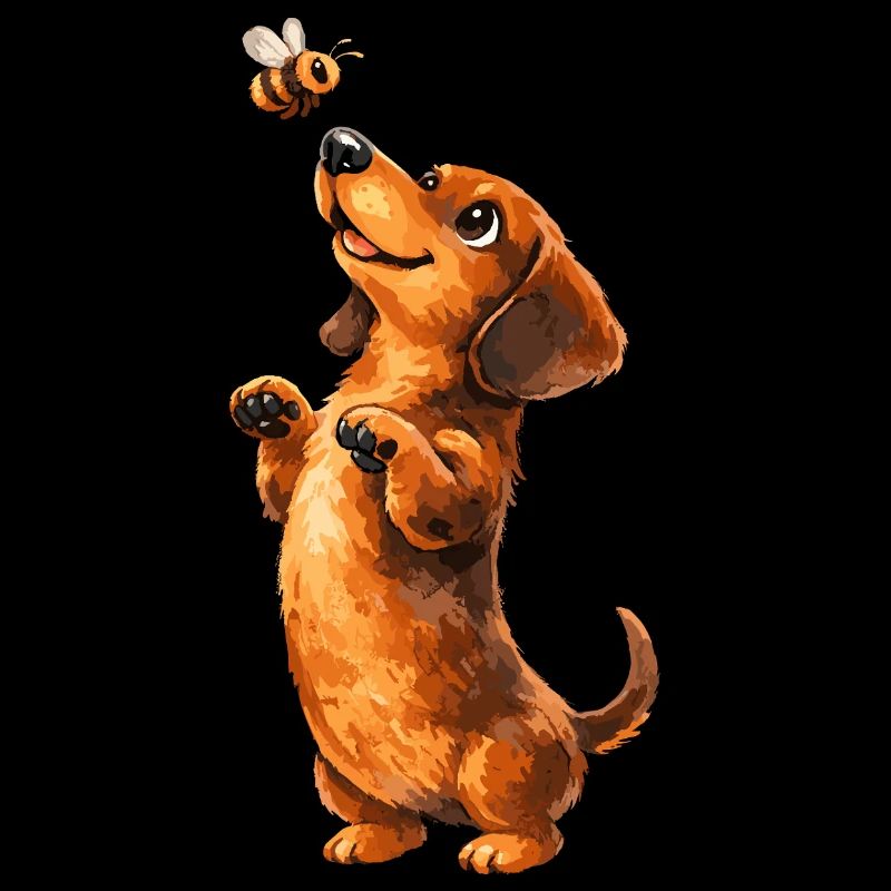Dachshund and Bee Whimsy
