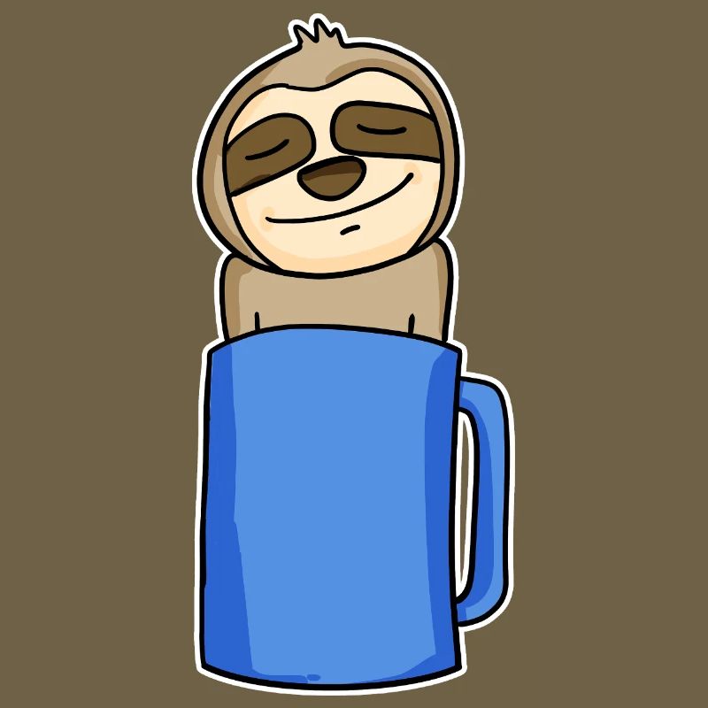 Faultier im Kaffeebecher