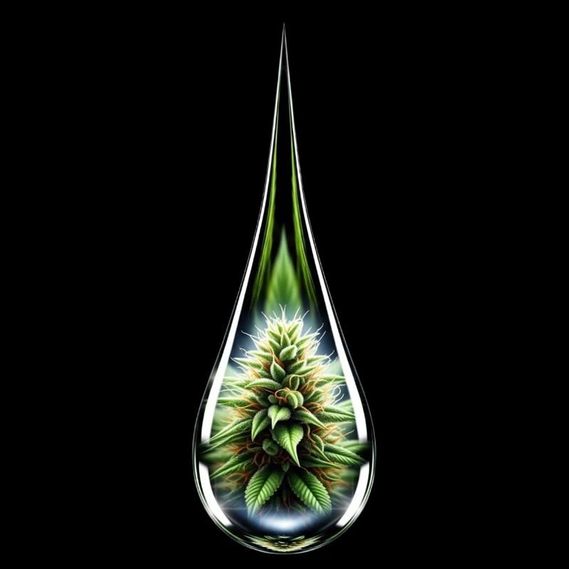 Cannabisbud im Glastropfen - Hanf - Weed