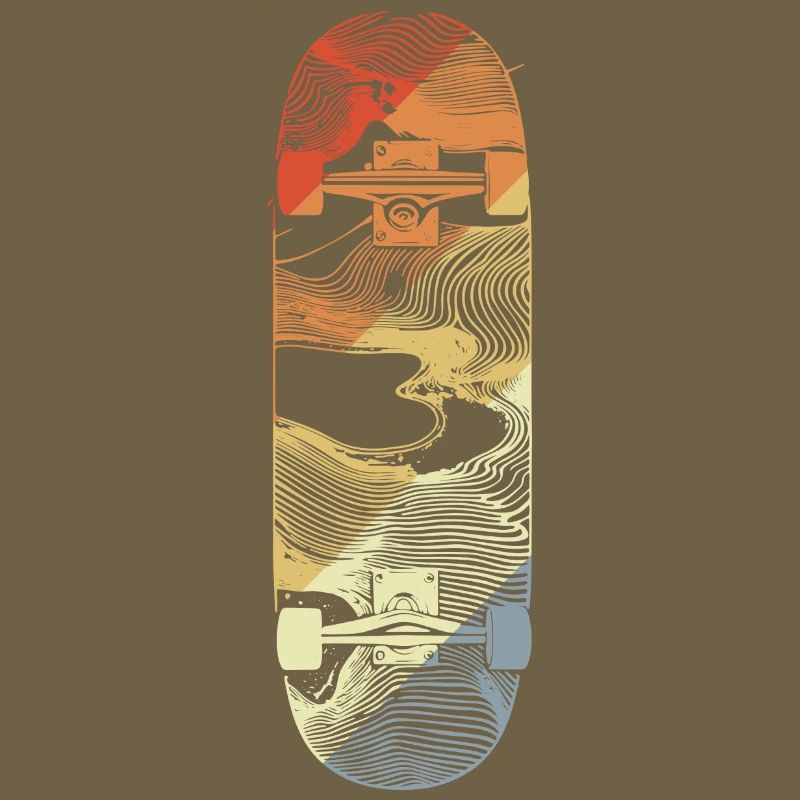 Dessin de skateboard rétro