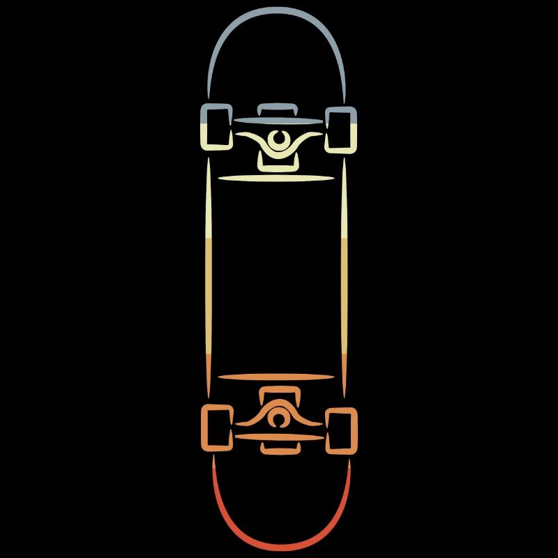 Dessin de planche à roulettes vintage