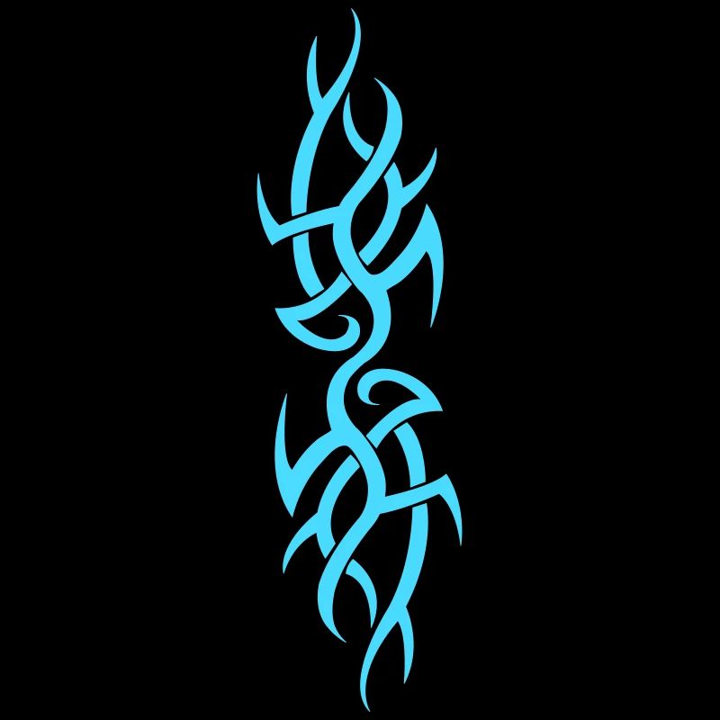 Blue Flame Tribal Pattern
