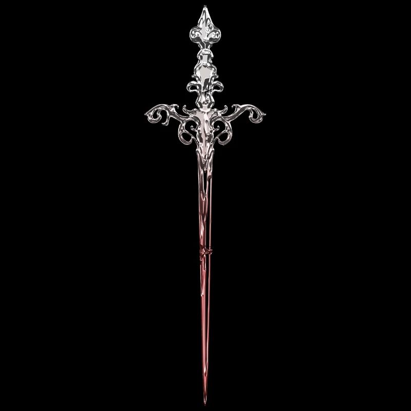 Épée en acier en argent, gothique médiévale