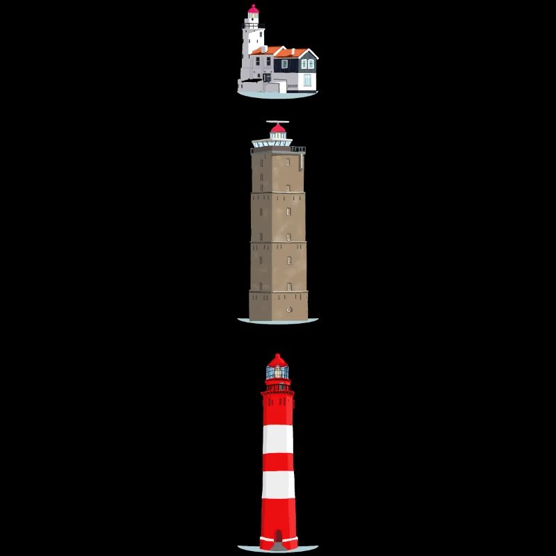 Lighthouses Ameland, Terschelling, Marche