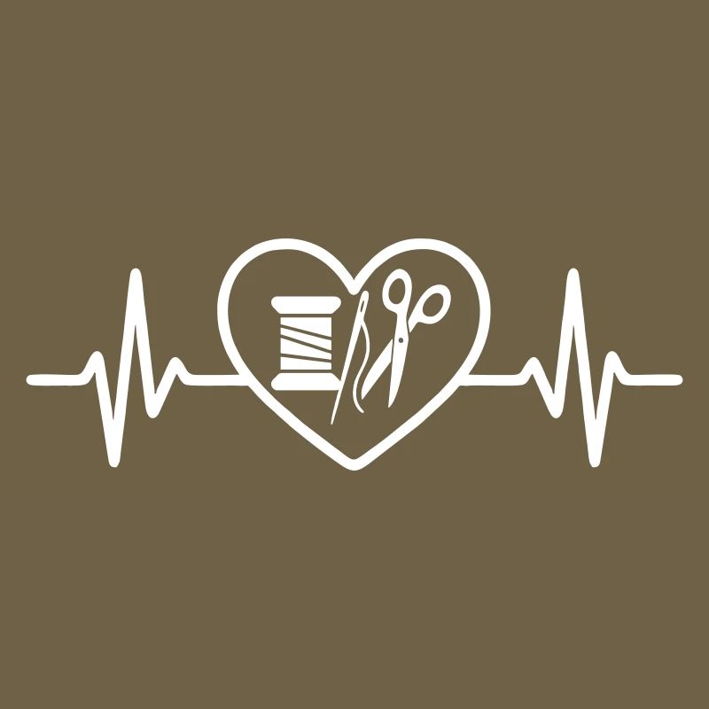 Sewing Spool Needle Scissors Heart
