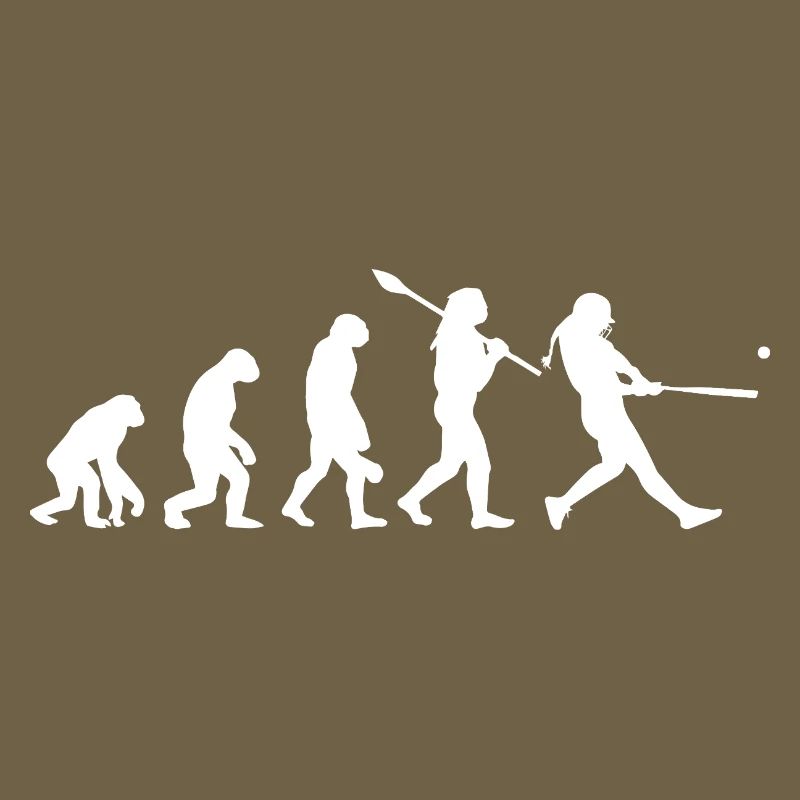 Evolution of Man Baseball Softball Silhouette