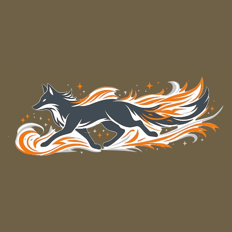 Flaming fox in fire flight