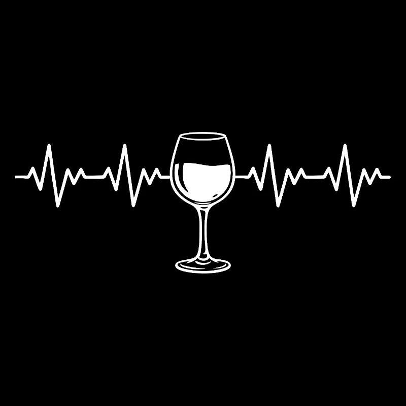 Wine glass, wine drinker, wine, red wine, ECG, heartbeat