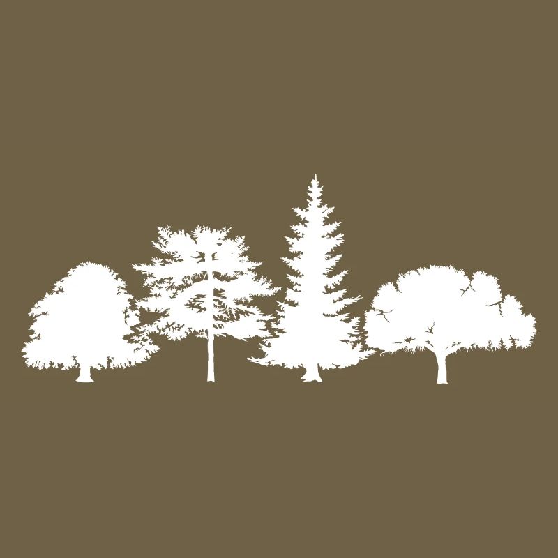 Baum Eiche Birke Fichte Mischwald Symbol Logo icon