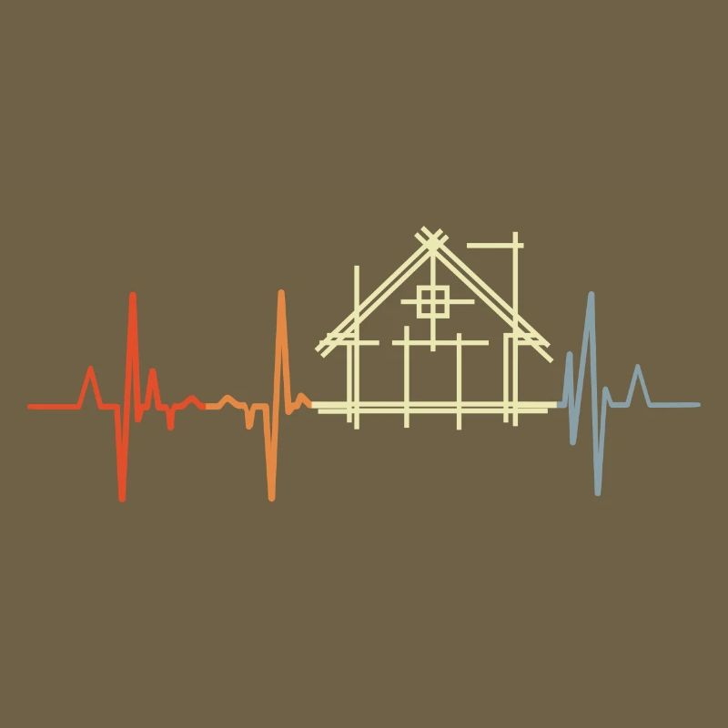 Architecte Cardiogram Look Rétro
