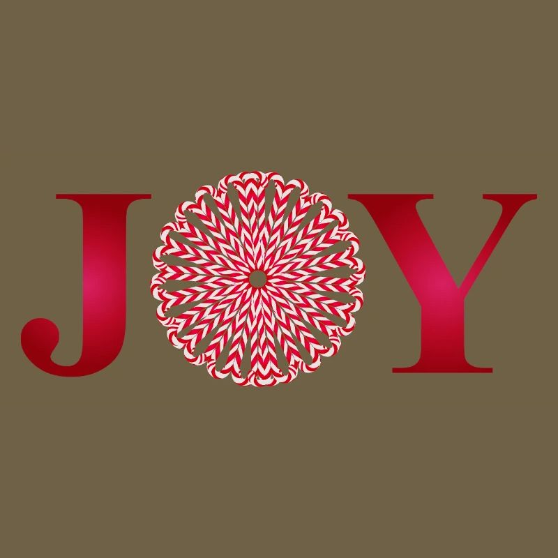 JOY – Typographie de Noël avec des cannes de Noël