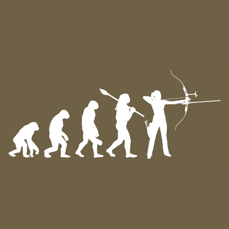 Evolution der Bogenschießfrau Bogenjägerin Sportgeschenk