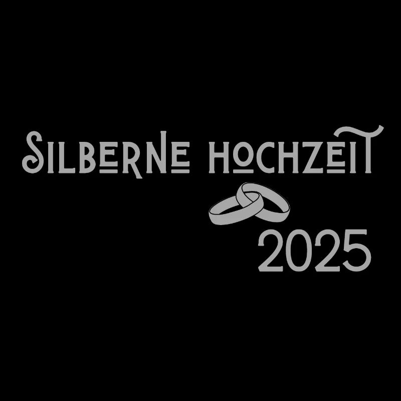 Silberne Hochzeit 2025 mit Ringen Jugendstil