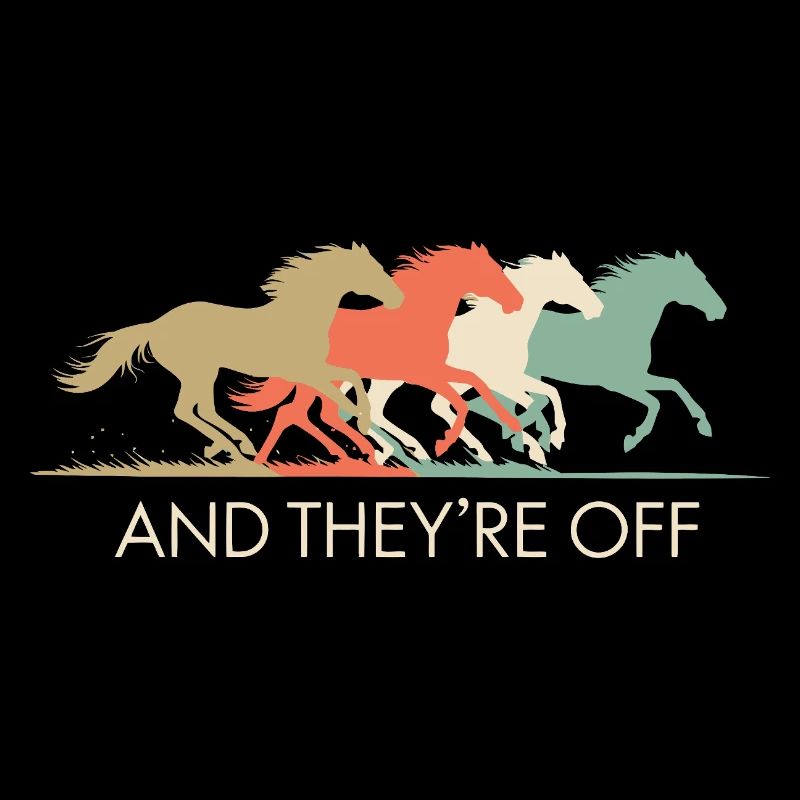Illustration de chevaux de course vintage