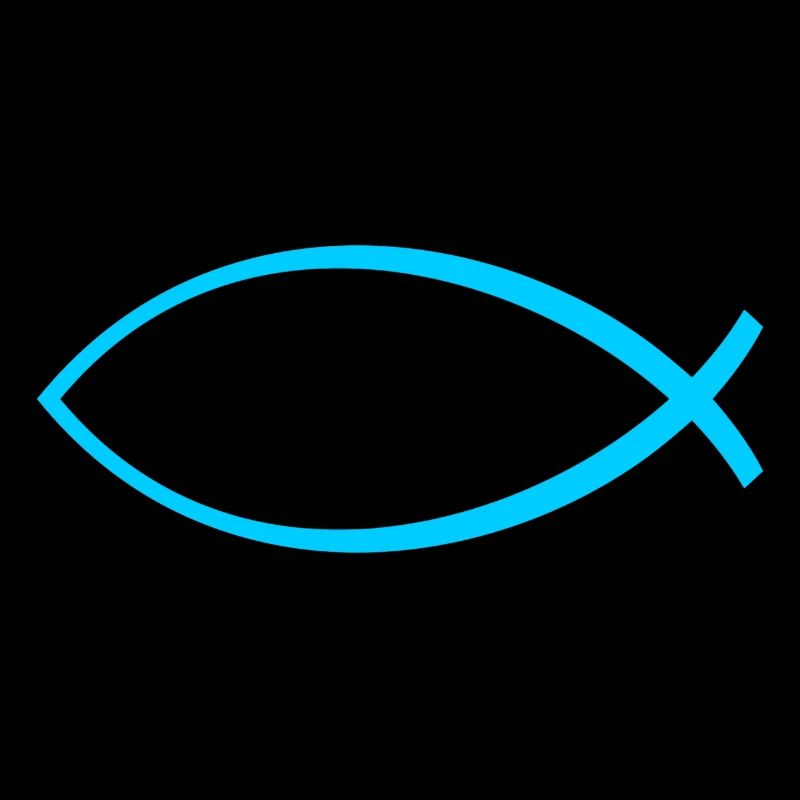 Ichtus poisson bleu clair