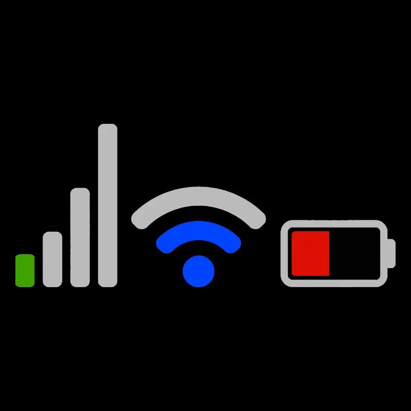Tech Signal and Battery Wifi Network Icons