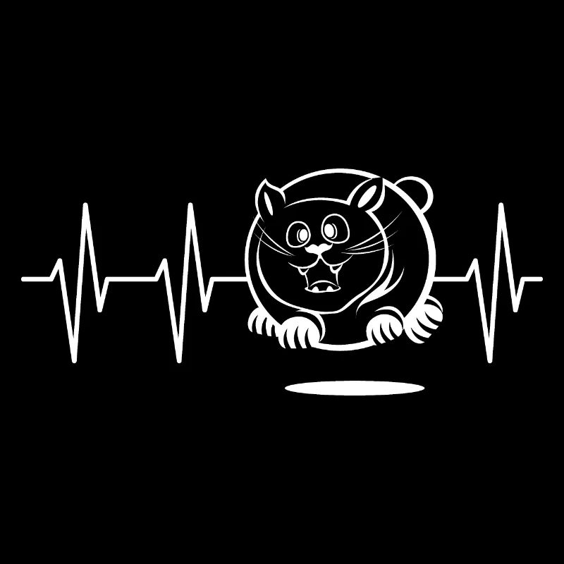 Pulse gros chat mouche drôle symbole rythme cardiaque
