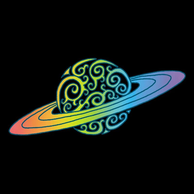 Multicolored Spiral Planet