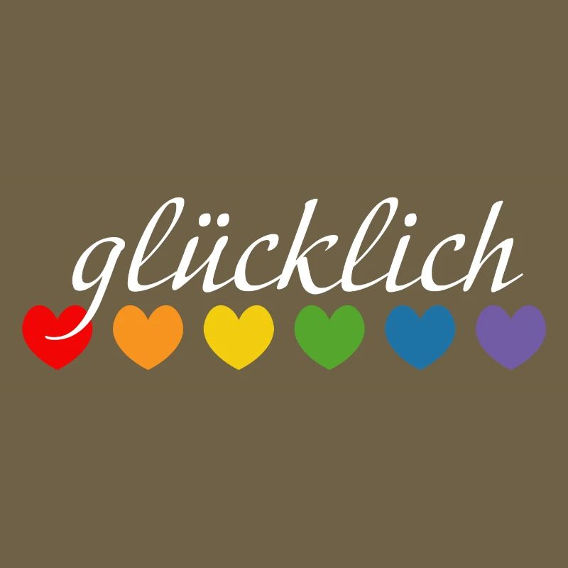 Regenbogenherzchen gluecklich weiss