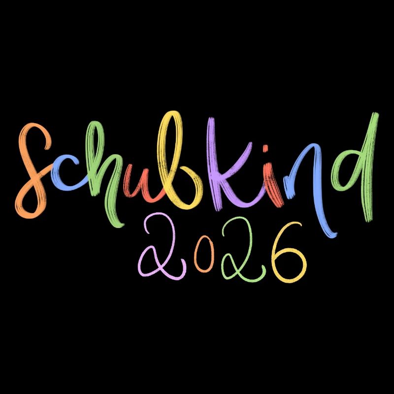 Schulkind 2026 Regenbogen Schrift